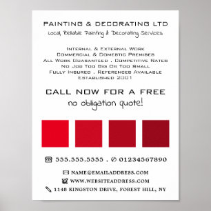 Rote Ombre-Quadrate, Maler und Dekorator Poster