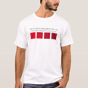 Rote Ombre-Quadrate, Malerwerbung und Dekoratorwer T-Shirt