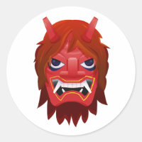 Rote Oni-Maske Japanischer Dämon Namahage-Aufklebe