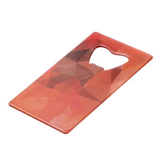 Rote Orange Abstrakte Pyramide Kunst Geldbeutel Flaschenöffner (Vorderseite Schrägansicht)