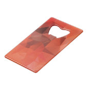 Rote Orange Abstrakte Pyramide Kunst Geldbeutel Flaschenöffner (Rückseite Schrägansicht)