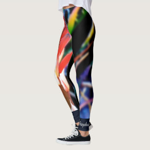 Rote orange Aloe auf blauem personalisiertem Leggings