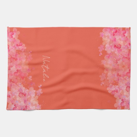 Rote Orange der Wasserfarben Geschirrtuch (Horizontal)