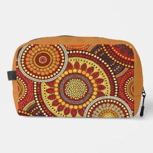 ROTE ORANGE GELBE ABORIGINALE TRIBALPATTER WASCHBEUTEL