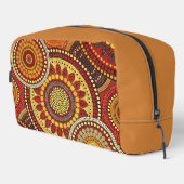 ROTE ORANGE GELBE ABORIGINALE TRIBALPATTER WASCHBEUTEL (Rechte Ecke)