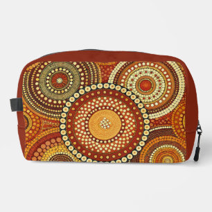 ROTE ORANGE GELBE ABORIGINALE TRIBALPATTER WASCHBEUTEL
