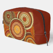 ROTE ORANGE GELBE ABORIGINALE TRIBALPATTER WASCHBEUTEL (Rechte Ecke)