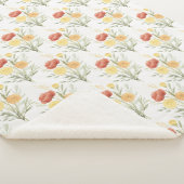 Rote Orange Gelbe Blumen Sherpadecke (3/4)