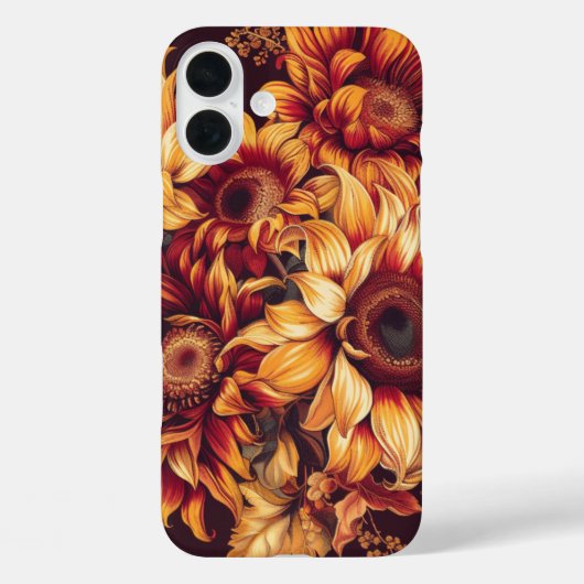 ROTE ORANGE GELBE FALL SUNFLOWER BLUME Case-Mate iPhone HÜLLE (Rückseite)