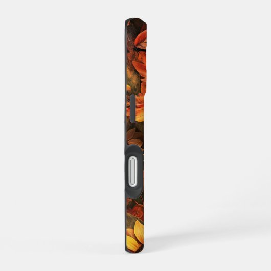 ROTE ORANGE GELBE FALL SUNFLOWER BLUME iPhone 16 HÜLLE (Rechte Seite)