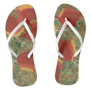 Rote Orange Gelbe Herbstblätter FlipFlops Badesandalen