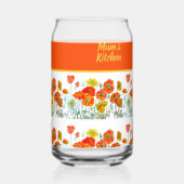 Rote Orange Gelbe Mohnblumen Klatschmohn Blumen Dosenglas (Rückseite)