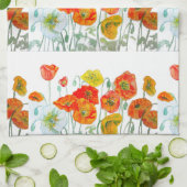 Rote Orange Gelbe Mohnblumen Klatschmohn Blumen Geschirrtuch (Gefaltet)