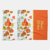 Rote Orange Gelbe Mohnblumen Klatschmohn Blumen Geschirrtuch (Horizontal)