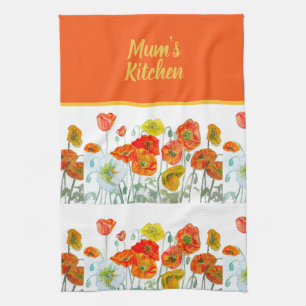 Rote Orange Gelbe Mohnblumen Klatschmohn Blumen Geschirrtuch