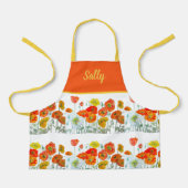 Rote Orange Gelbe Mohnblumen Klatschmohn Blumen Schürze (Vorderseite)