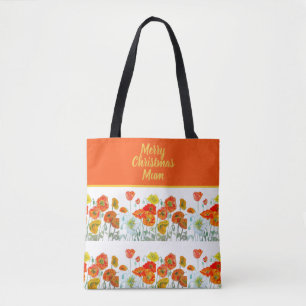 Rote Orange Gelbe Mohnblumen Klatschmohn Weihnacht Tasche