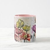 Rote Orange Gelbe Mohnblüte Blume Pappies Tasse (Zentrum)