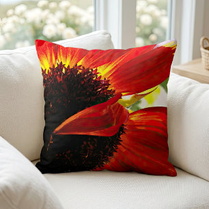 Rote Orange Gerbera-Daisy-Foto Modern Stilvoll Kissen