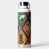 ROTE ORANGE GRENE YELLOW BLACK HISTORY PATTERNS TRINKFLASCHE (Rückseite)