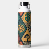 ROTE ORANGE GRENE YELLOW BLACK HISTORY PATTERNS TRINKFLASCHE (Vorderseite)