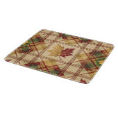 ROTE ORANGE GRÜNE KARIERT MIT FALL-AUTUMNSTÜCKEN SCHNEIDEBRETT (Ecke)