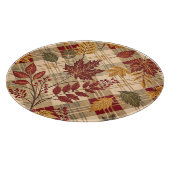 ROTE ORANGE GRÜNE KARIERT MIT FALL-AUTUMNSTÜCKEN SCHNEIDEBRETT (Ecke)