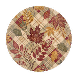 ROTE ORANGE GRÜNE KARIERT MIT FALL-AUTUMNSTÜCKEN SCHNEIDEBRETT