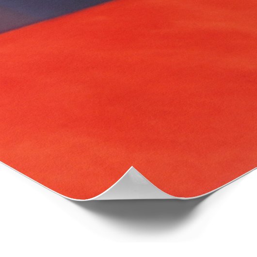 Rote Orange in blau Poster (Ecke)