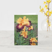 Rote orange Iris-kleine leere Anmerkungs-Karte Karte (Gelbe Blume)