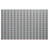 rote orange Katze auf blauem Gewebe Stoff (Yard (91,4 cm))