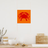 Rote Orange Krabbe Poster (Küche)