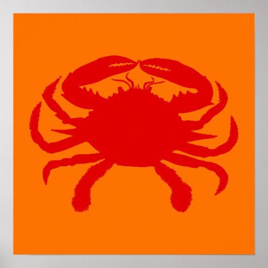 Rote Orange Krabbe Poster (Vorne)
