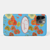Rote Orange Mohn Mohnblumen floral Blau Mädchen Na Case-Mate iPhone Hülle (Rückseite (Horizontal))