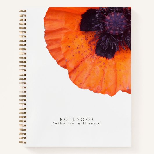 Rote Orange Mohn Personalisiert Notizblock (Vorderseite)