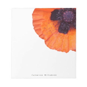 Rote Orange Mohn Personalisiert Notizblock