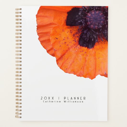 Rote Orange Mohn-Persönlich 2026 Planer (Vorderseite)
