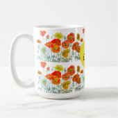 Rote Orange Mohnblume Aquarell Mohn Frau Kaffeetasse (Links)