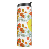Rote Orange Mohnblume Aquarell Mohnblumen Thermosbecher (Nach links gedreht)
