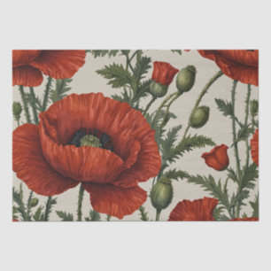 Rote Orange Mohnblume Seidenpapier