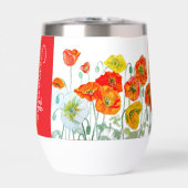 Rote Orange Mohnblumen-Aquarell-Frauenname (Vorderseite)