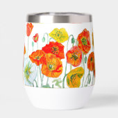 Rote Orange Mohnblumen-Aquarell-Frauenname (Rückseite)