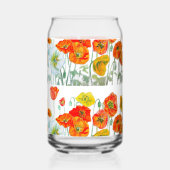 Rote Orange Mohnblumen Aquarell Frauenname Dosenglas (Rückseite)
