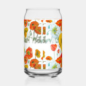 Rote Orange Mohnblumen Aquarell Frauenname Dosenglas (Rechts)