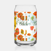 Rote Orange Mohnblumen Aquarell Frauenname Dosenglas (Links)