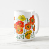 Rote Orange Mohnblumen Wasserfarbe Frauenvorname Kaffeetasse (VorderseiteRechts)