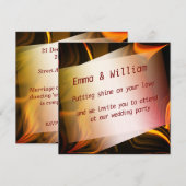 Rote Orange- oder Goldkurven auf dunklem Hintergru Einladung (Vorne/Hinten)