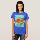 Rote Orange Poppy Frische Pasta machen Blume T-Shirt (Vorne ganz)
