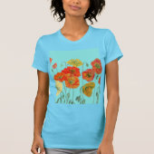 Rote Orange Poppy Frische Pasta machen Blume T-Shirt (Vorderseite)