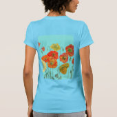 Rote Orange Poppy Frische Pasta machen Blume T-Shirt (Rückseite)